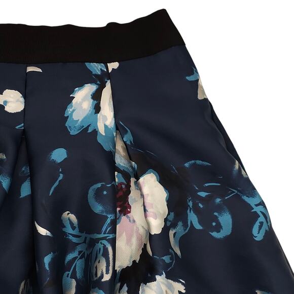 White House Black Market Skirt Womens 10 Petite Floral Midi A-Line Pleated - Picture 10 of 12